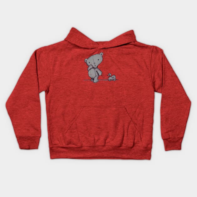 teddy Kids Hoodie by bobgoodallart